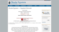 Desktop Screenshot of lib.uni-obuda.hu